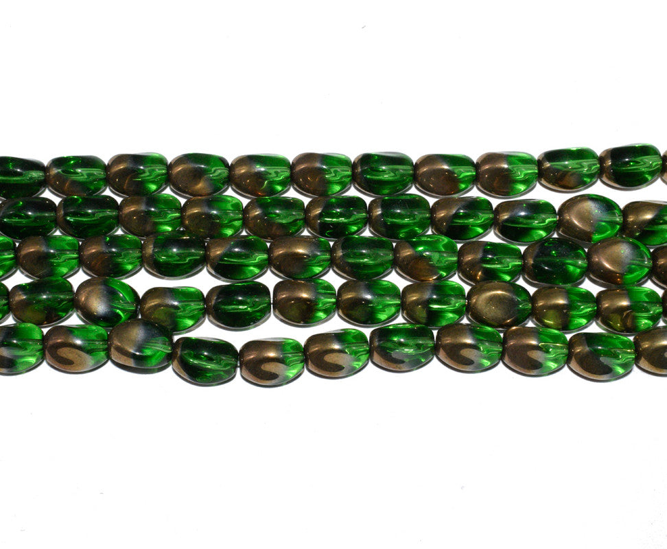 Brown & Green Designer Glass Beads