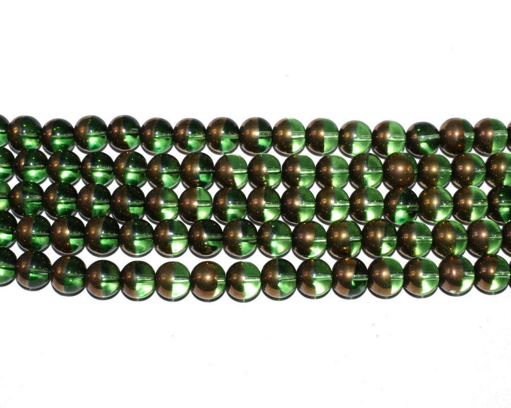 Brown & Green Lustre Designer Glass Beads