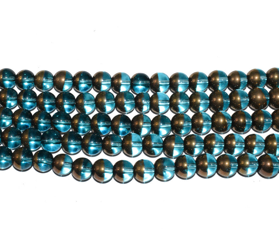 Sky Blue & Brown Designer Glass Beads