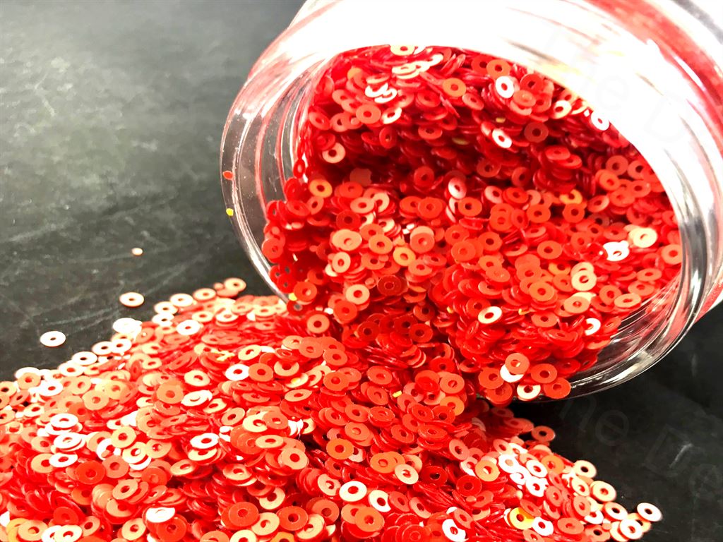 Silver Red Center Hole Circular Sequins (1497025052706)