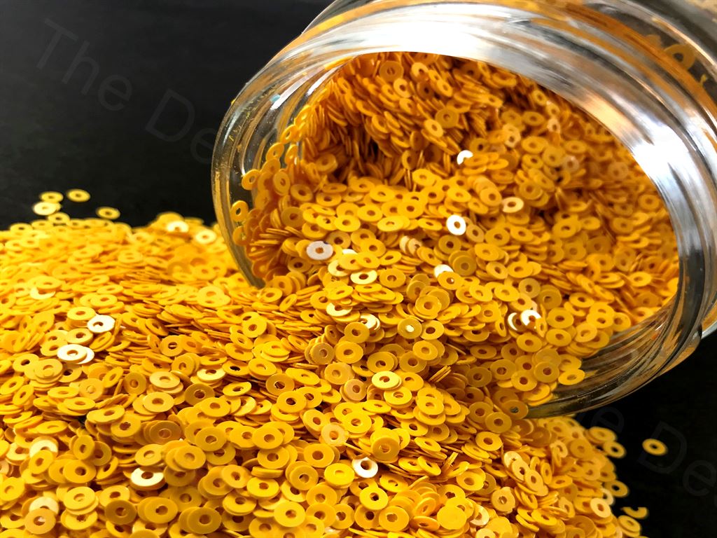 Gold Yellow Center Hole Circular Sequins (1497025609762)