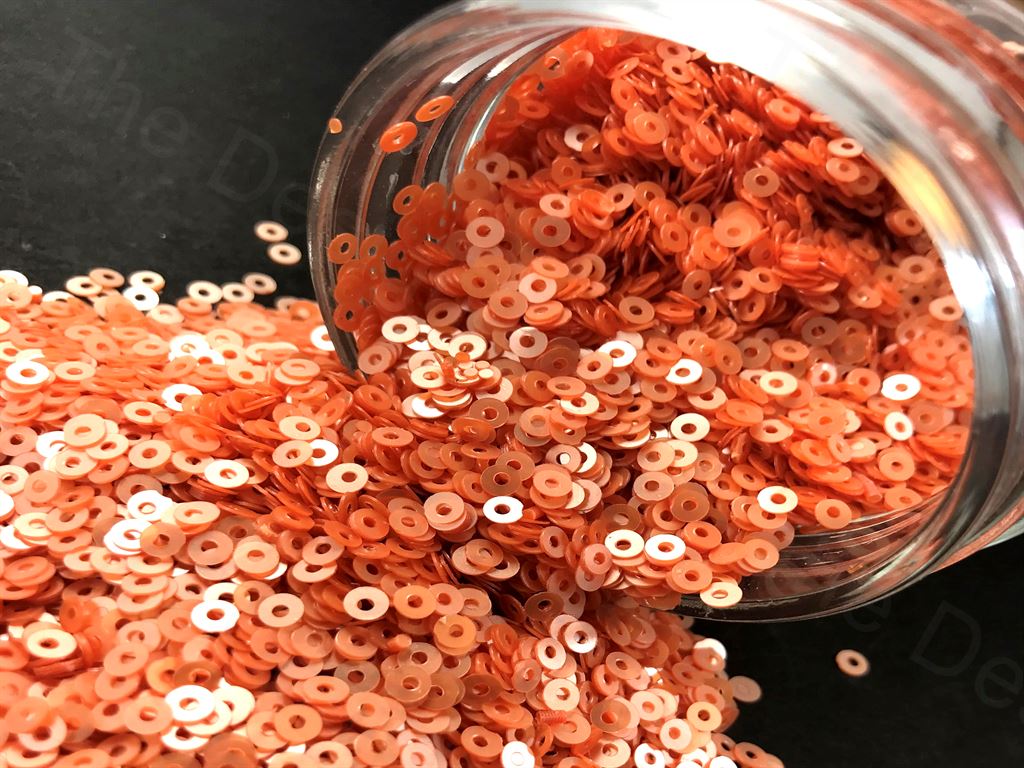 Orange Center Hole Circular Sequins (1497025970210)