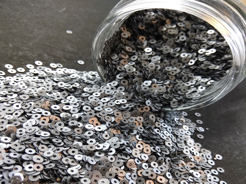 Graphite Gray Center Hole Circular Sequins (1497028263970)