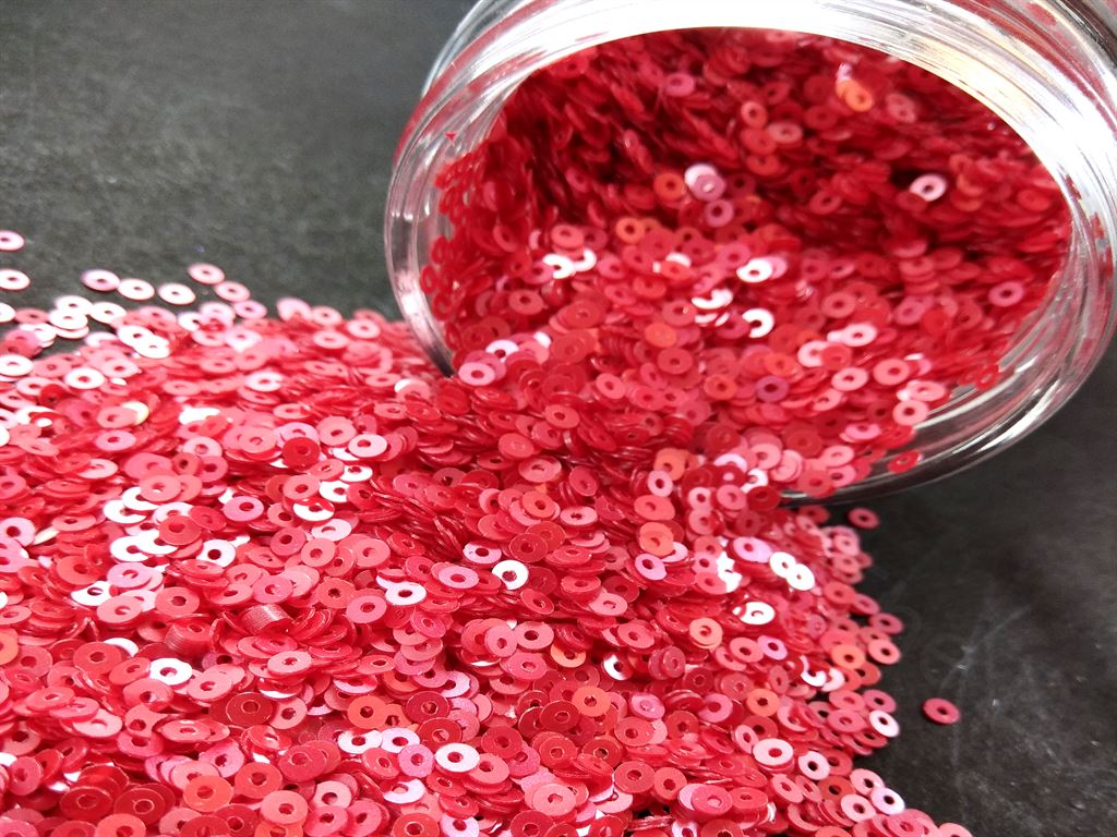 Raspberry Red Center Hole Circular Sequins (1497028460578)