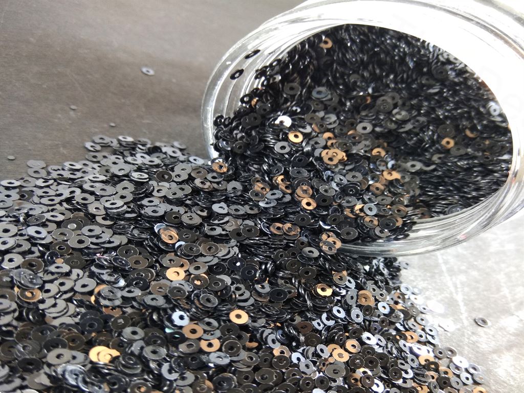 Black Opaque Center Hole Circular Sequins (1497029902370)