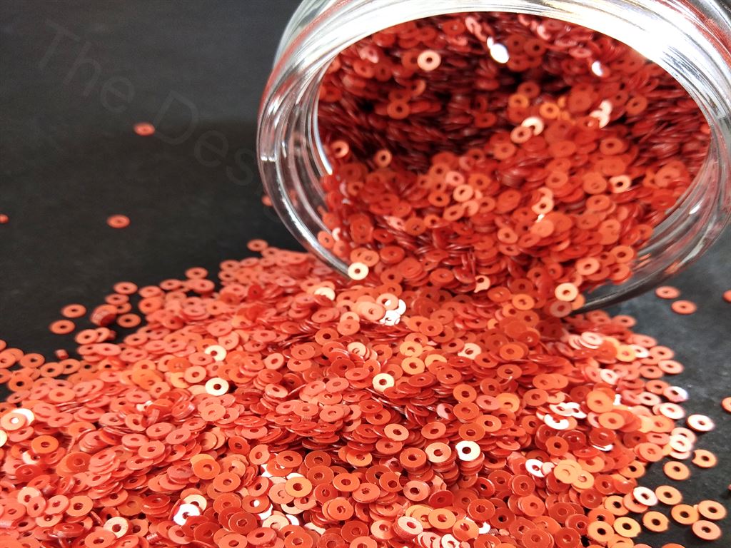 Tiger Orange Center Hole Circular Sequins (1497030066210)