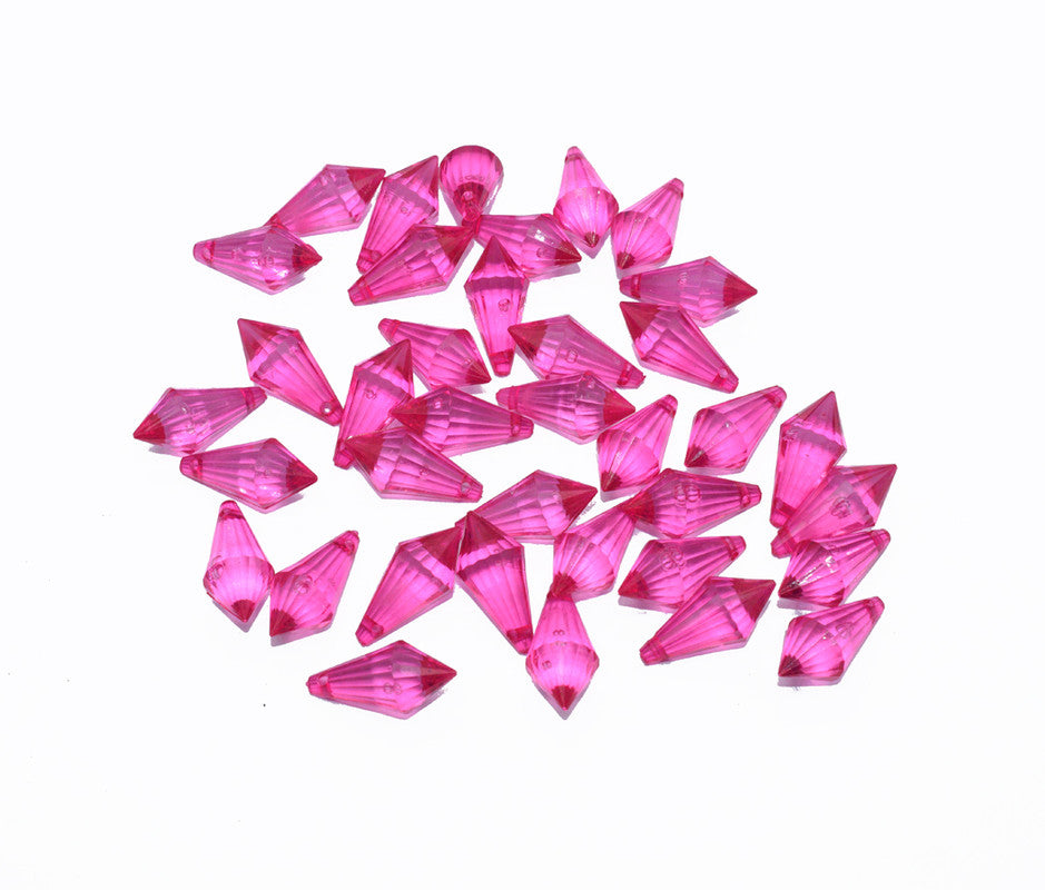 Pink Acrylic Smooth Loose Beads