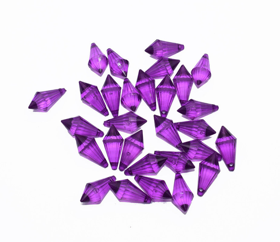 Purple Acrylic Smooth Loose Beads