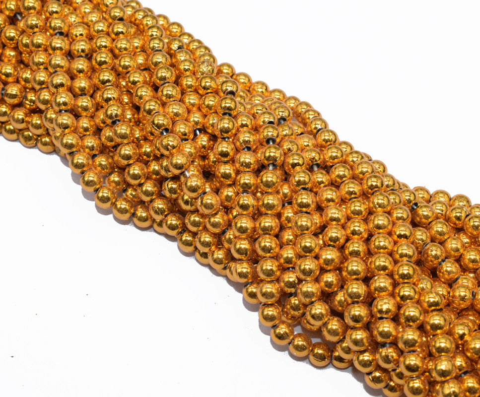 Gold Acrylic Smooth Loose Beads