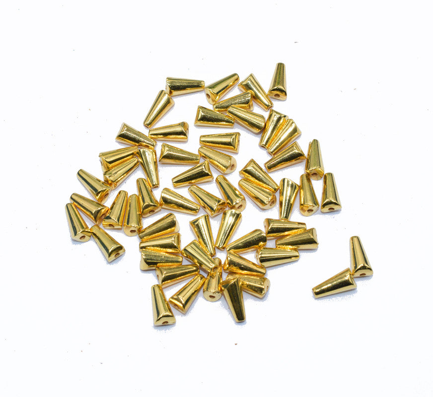 Gold Acrylic Smooth Loose Beads