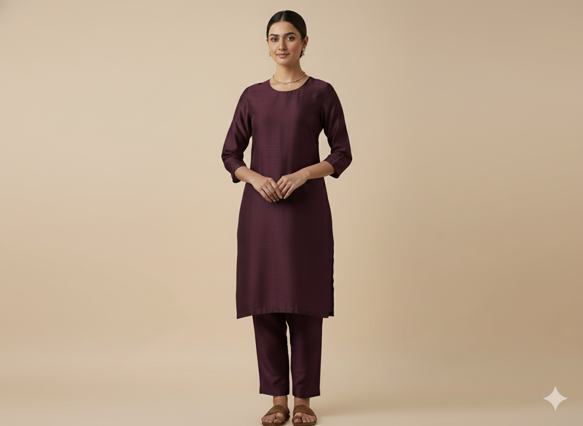 Dark Plum Mulberry Heavy Raw Silk