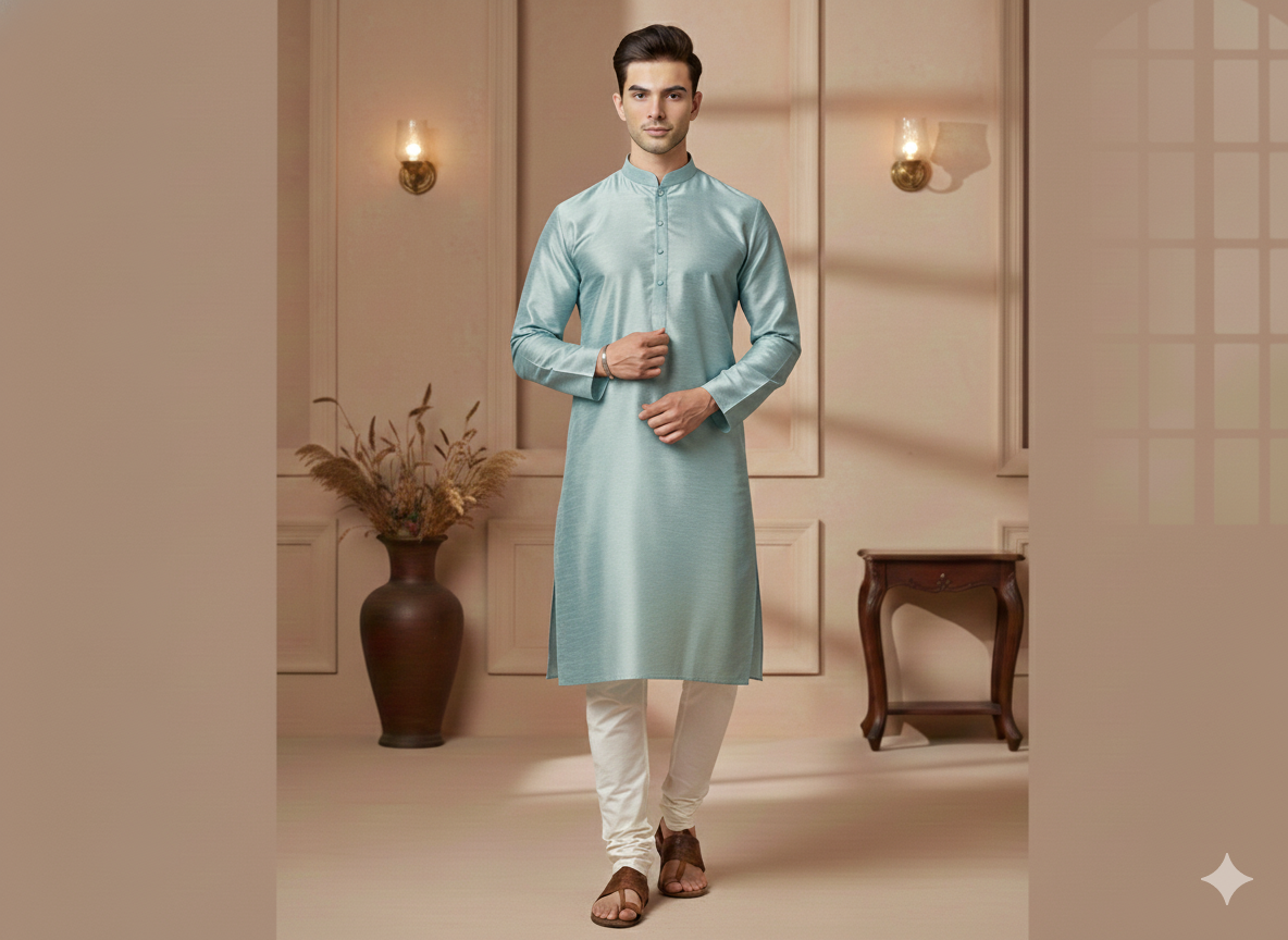 Cloud Blue Mulberry Raw Silk (Wholesale)