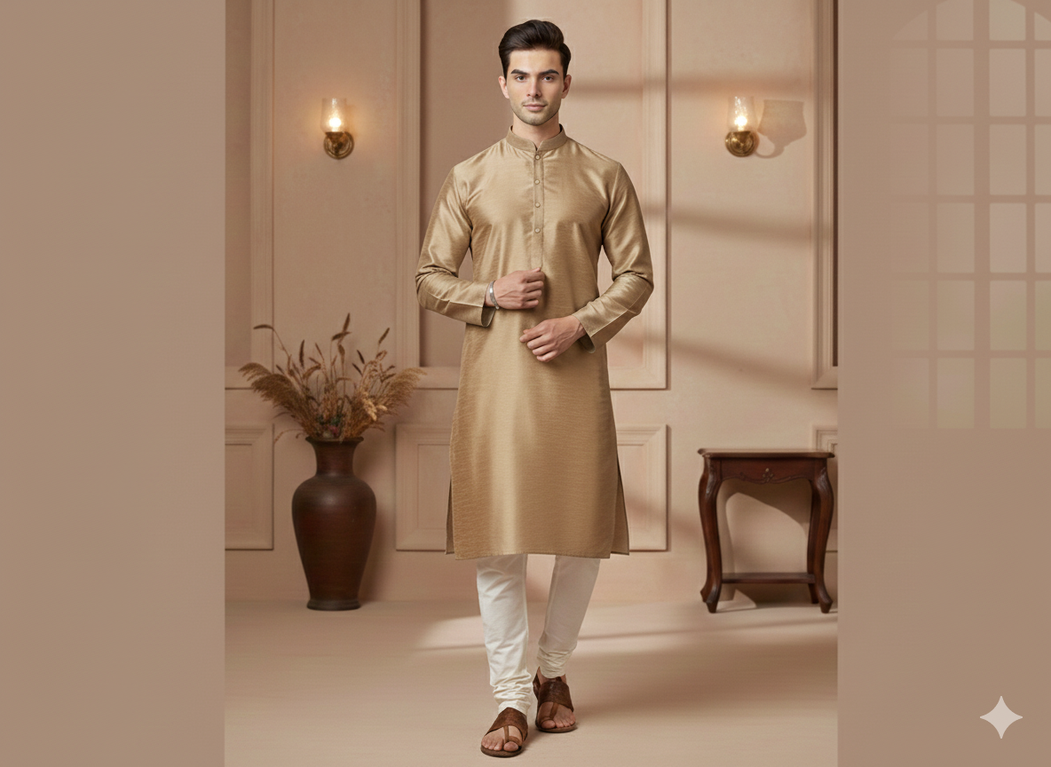 Golden Fawn Mulberry Heavy Raw Silk