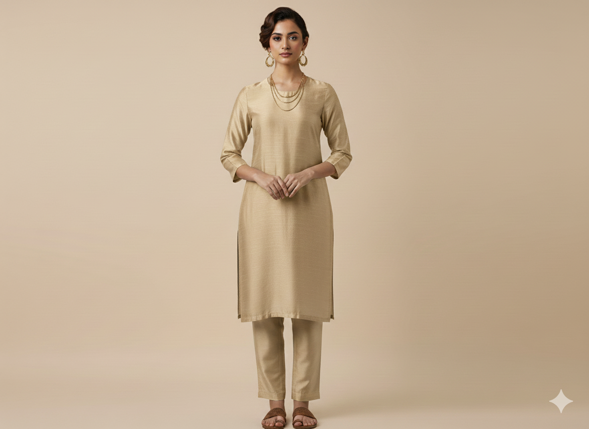 Golden Fawn Mulberry Heavy Raw Silk