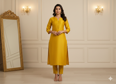 Saffron Sun Mulberry Raw Silk Fabric (Wholesale)