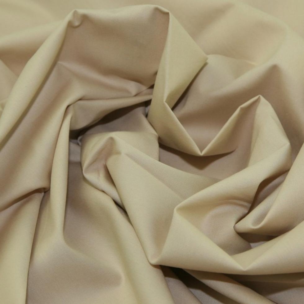 Beige Plain Rose & Hubble Cotton Poplin Fabric