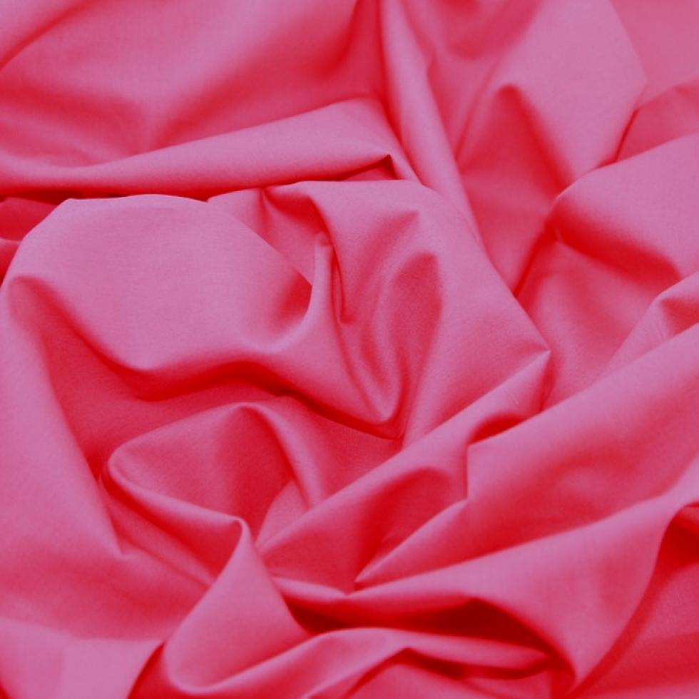 Cerise Pink Plain Rose & Hubble Cotton Poplin Fabric