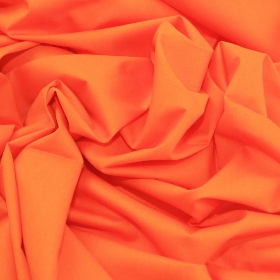 Orange Plain Rose & Hubble Cotton Poplin Fabric