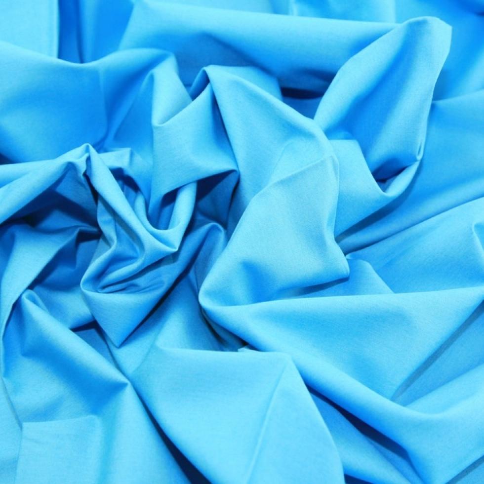 Peacock  Blue Plain Rose & Hubble Cotton Poplin Fabric