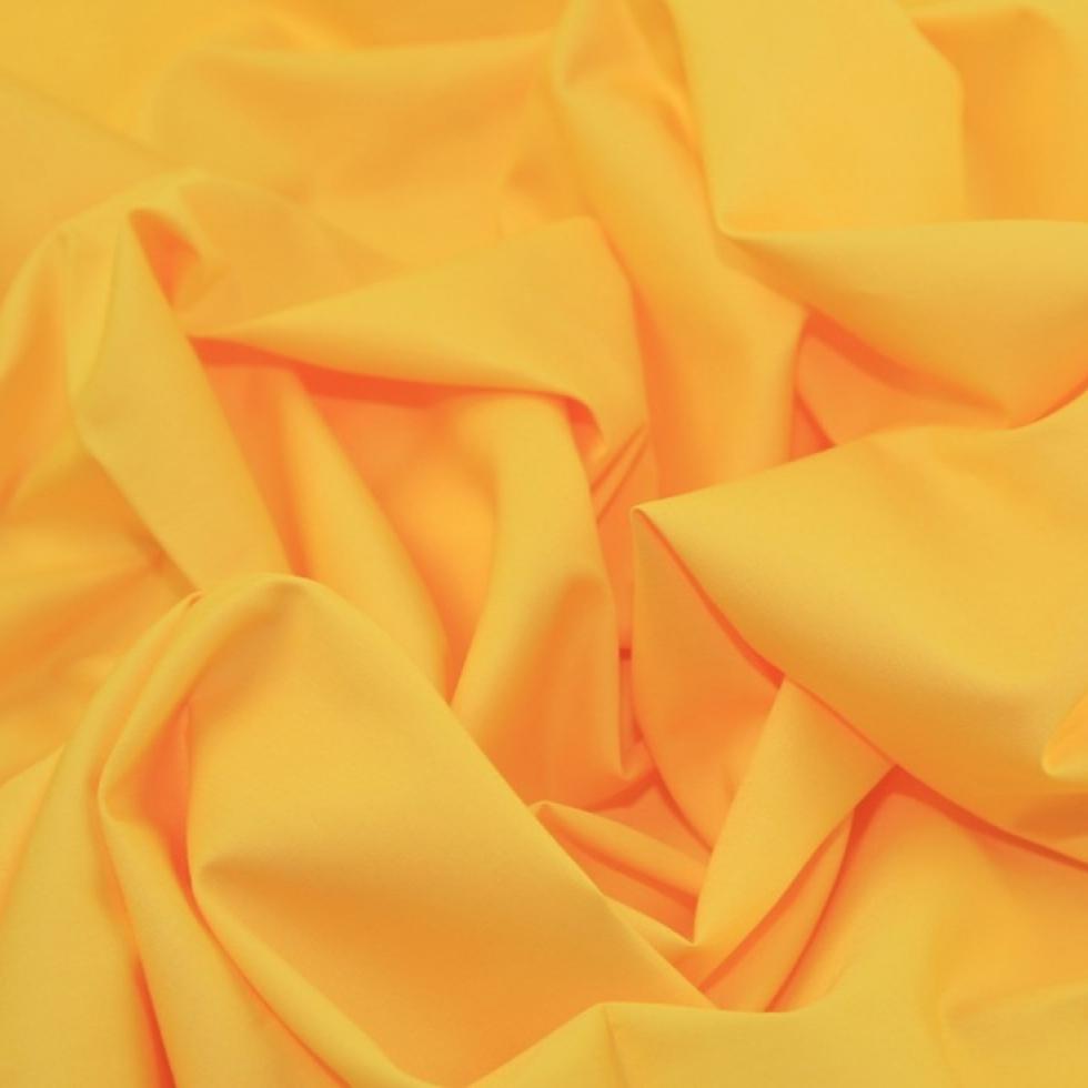 Yellow Plain Rose & Hubble Cotton Poplin Fabric