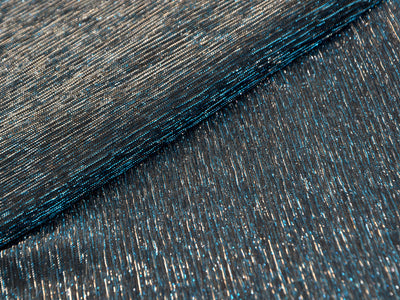 Midnight Blue Plain Crushed Shimmer Terylene Mesh Net Fabric