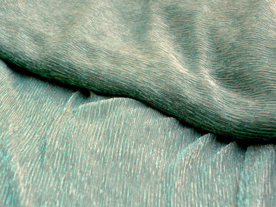 Light Turquoise Plain Crushed Shimmer Terylene Mesh Net Fabric