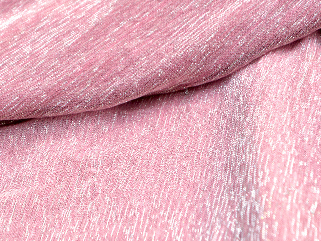 Onion Pink Plain Crushed Shimmer Terylene Mesh Net Fabric