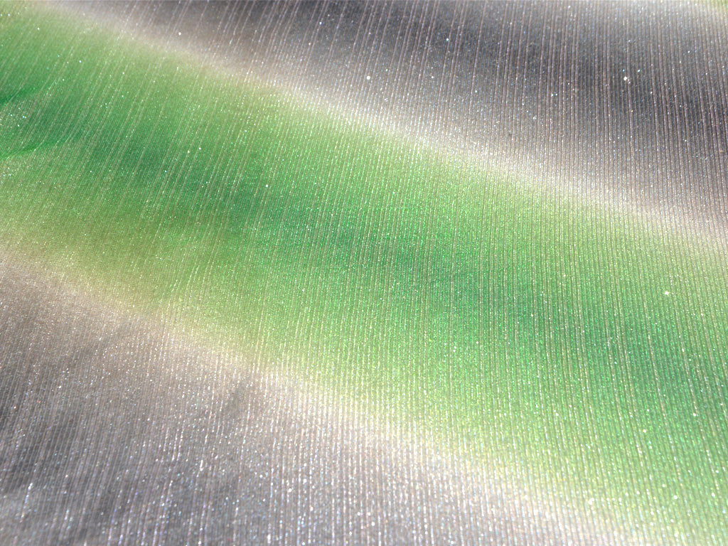 Precut of 1 Meter Green & Gray Dual Shade Plain Shimmer Bonding Fabric