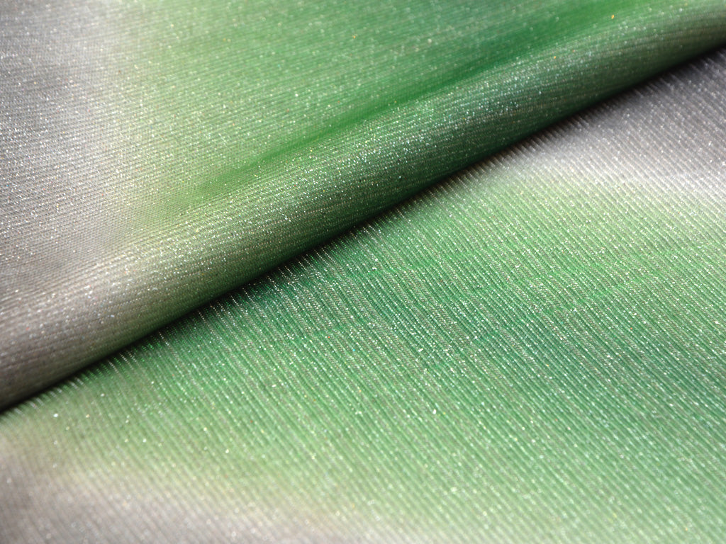 Precut of 1 Meter Green & Gray Dual Shade Plain Shimmer Bonding Fabric