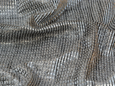 Precut of 2 Meter Black & Silver Stripes Shimmer Bonding Fabric