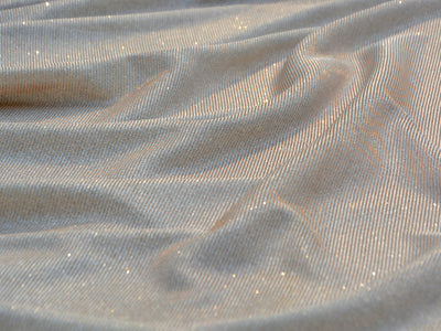 Peach & Silver Plain Shimmer Interlock Bonding Fabric