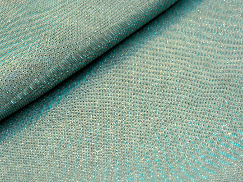 Light Turquoise Plain Shimmer Interlock Bonding Fabric