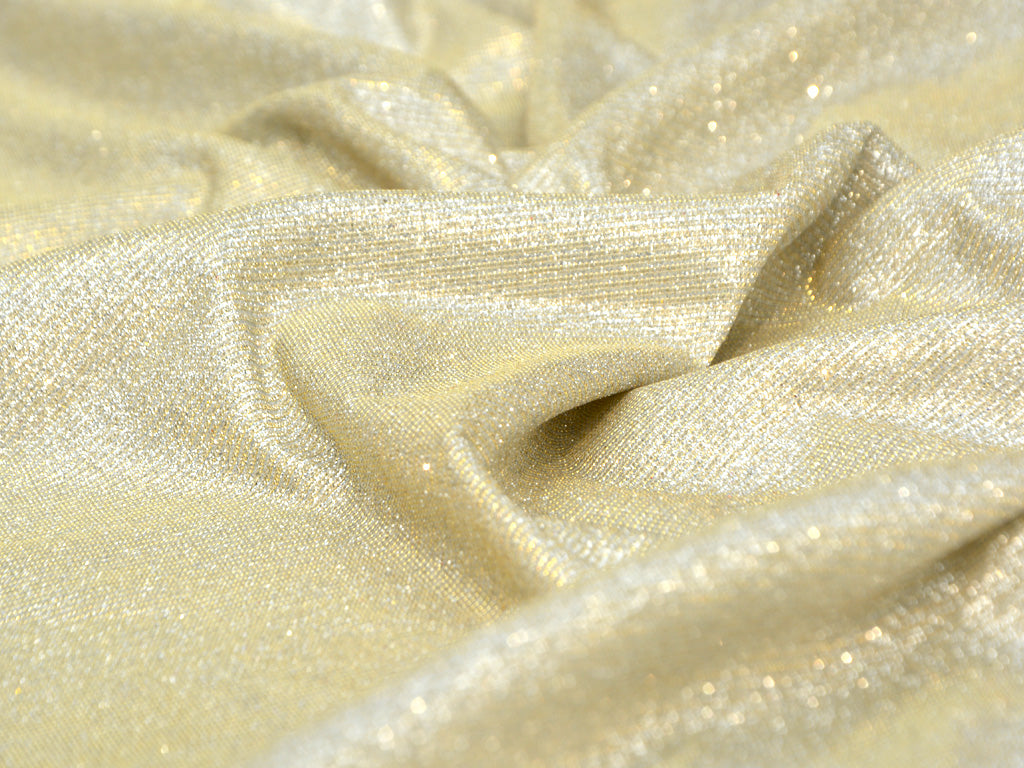 Light Golden Plain Metallic Shimmer  Interlock Bonding Fabric