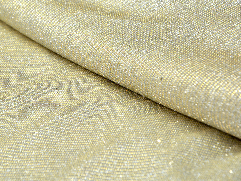 Light Golden Plain Metallic Shimmer  Interlock Bonding Fabric