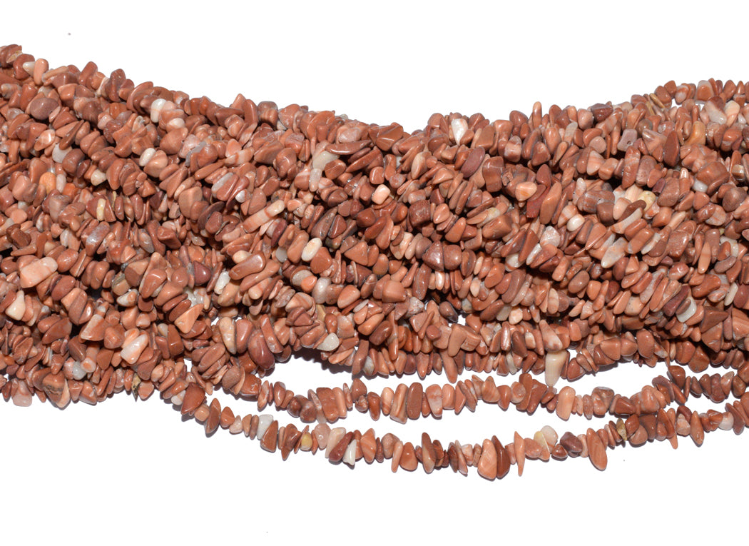 Red Jasper Uncut Chips Semi-Precious Beads