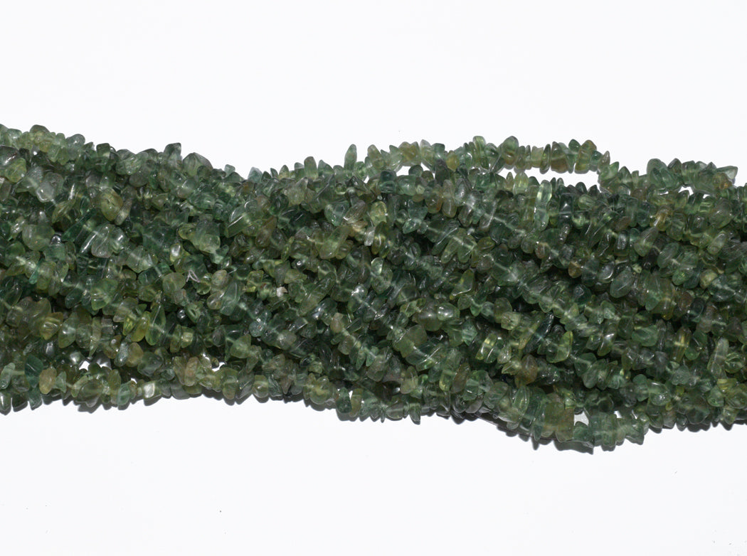 Green Amethyst Uncut Chips Semi-Precious Beads
