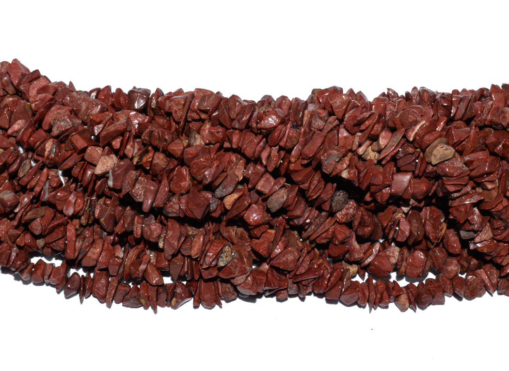 Red Jasper Uncut Chips Semi-Precious Beads