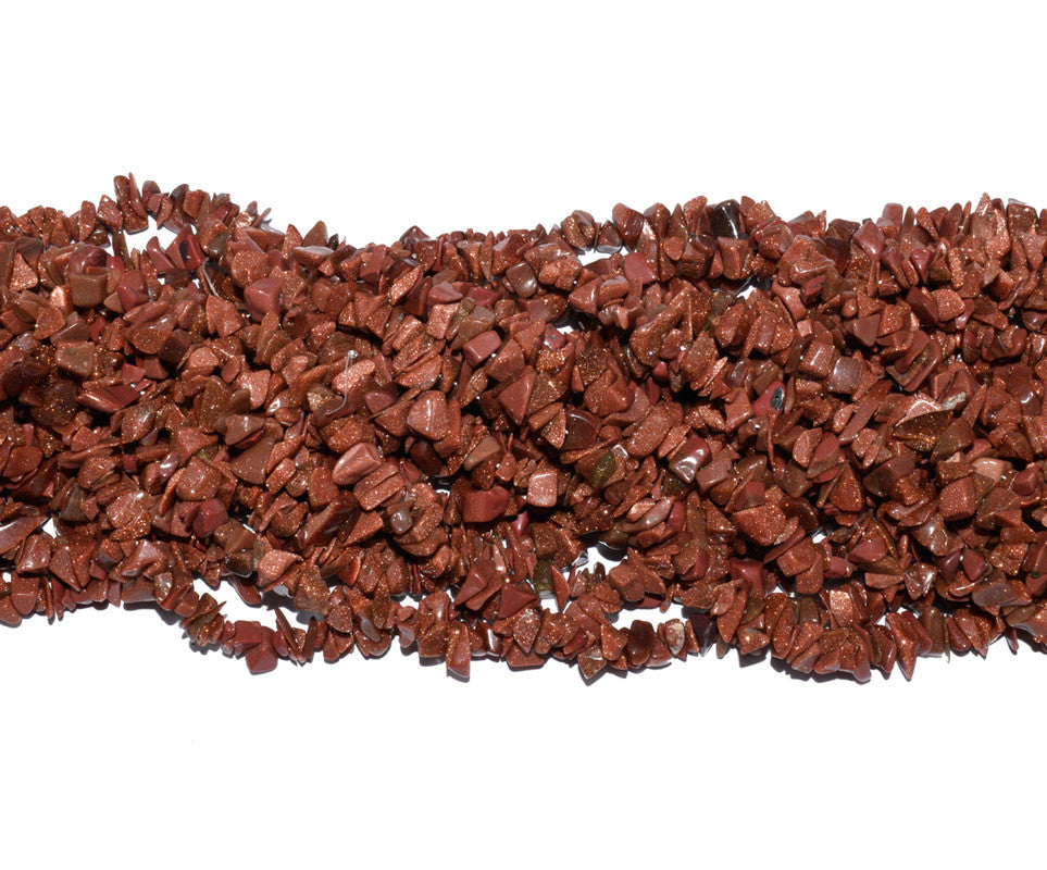 Brown Sun Stone Uncut Chips Semi-Precious Beads
