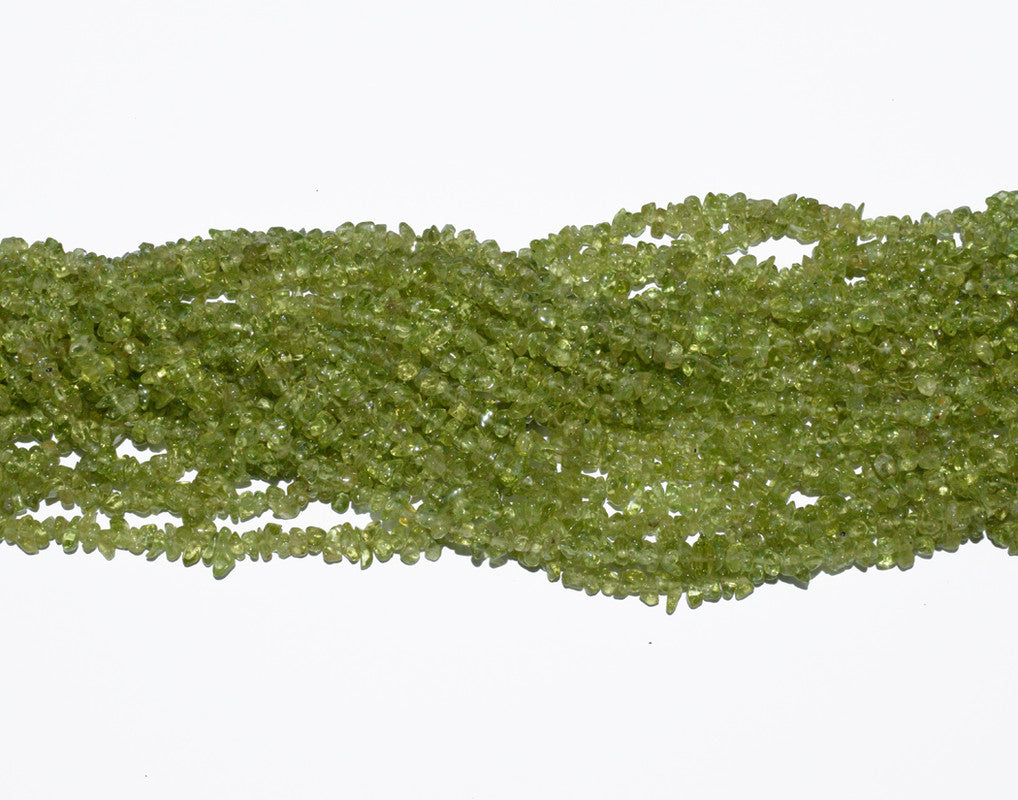 Peridot Green Uncut Chips Semi-Precious Beads