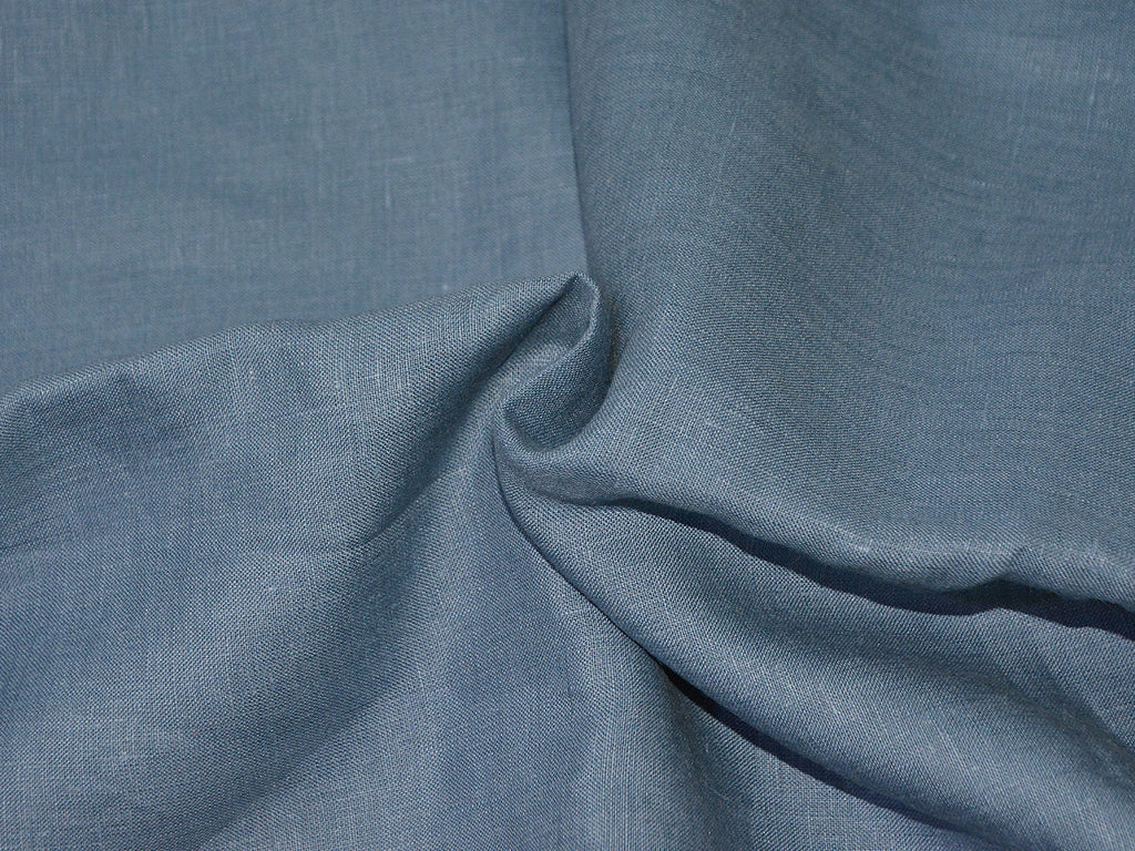 Steel Blue Pure Linen 60 Lea Blazer Fabric