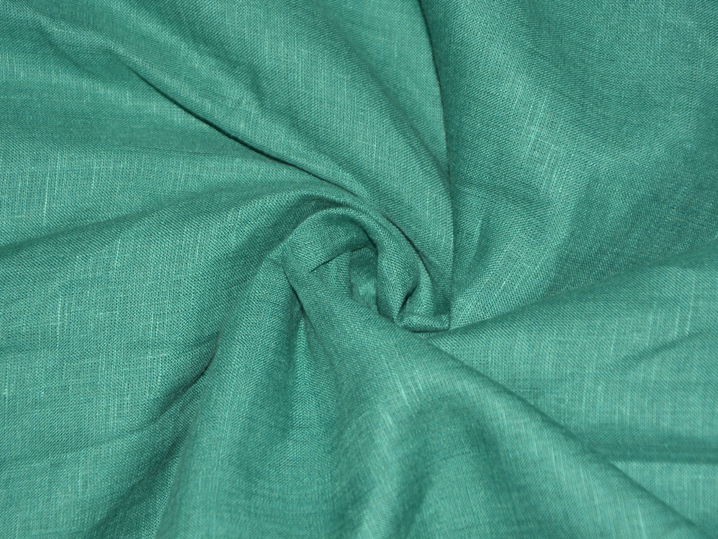 Teal Green Pure Linen 60 Lea Fabric