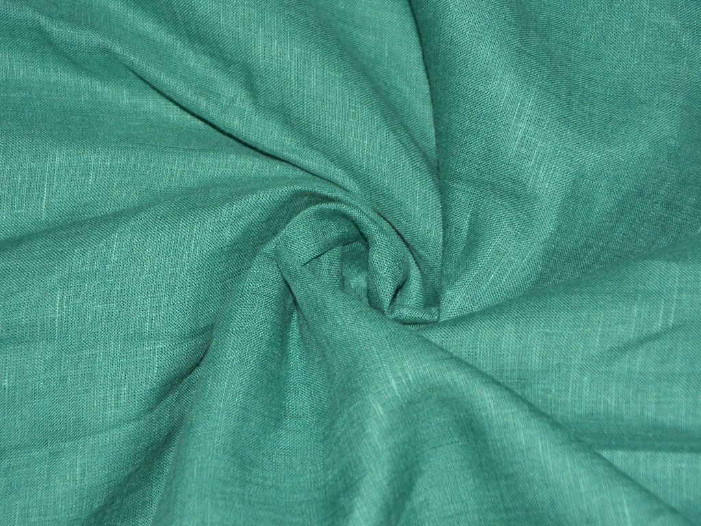 Precut  1.5 Metres Teal Green Pure Linen 60 Lea Fabric