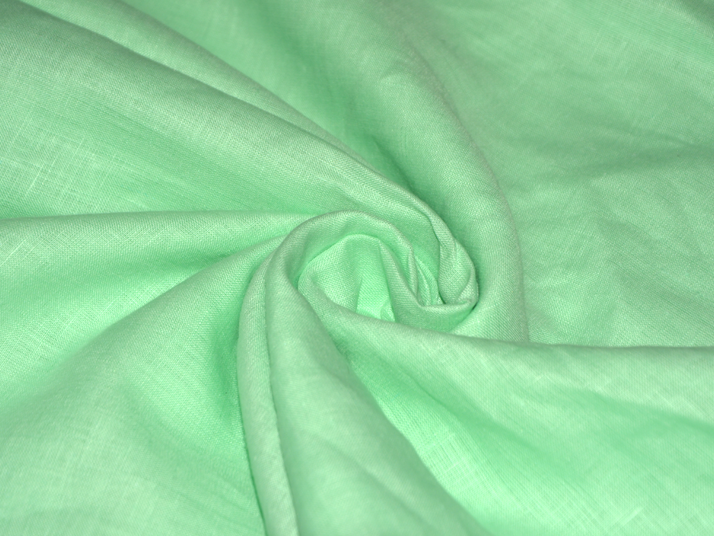 Mint Green Pure Linen Shirting 60 Lea Fabric