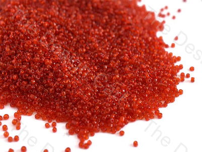 Transparent Red Round Rocailles Seed Beads