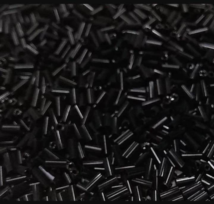 Black Opaque 2 Cut Glass Seed Beads