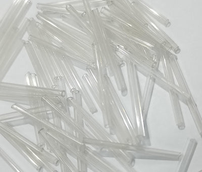 White Transparent Pipe Beads (Wholesale)