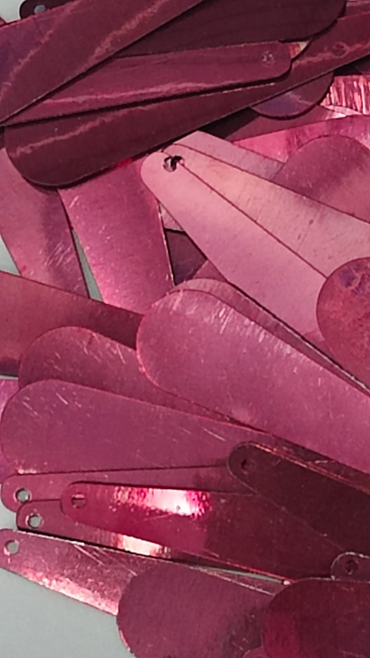 Burgundy Teardrop One Hole Plastic Sequins