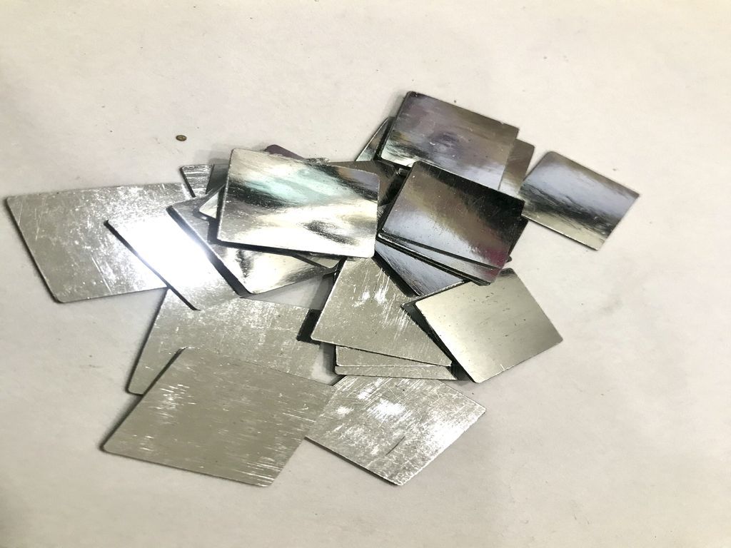 Silver Square Plastic Sequins Without Hole (18x18 mm)
