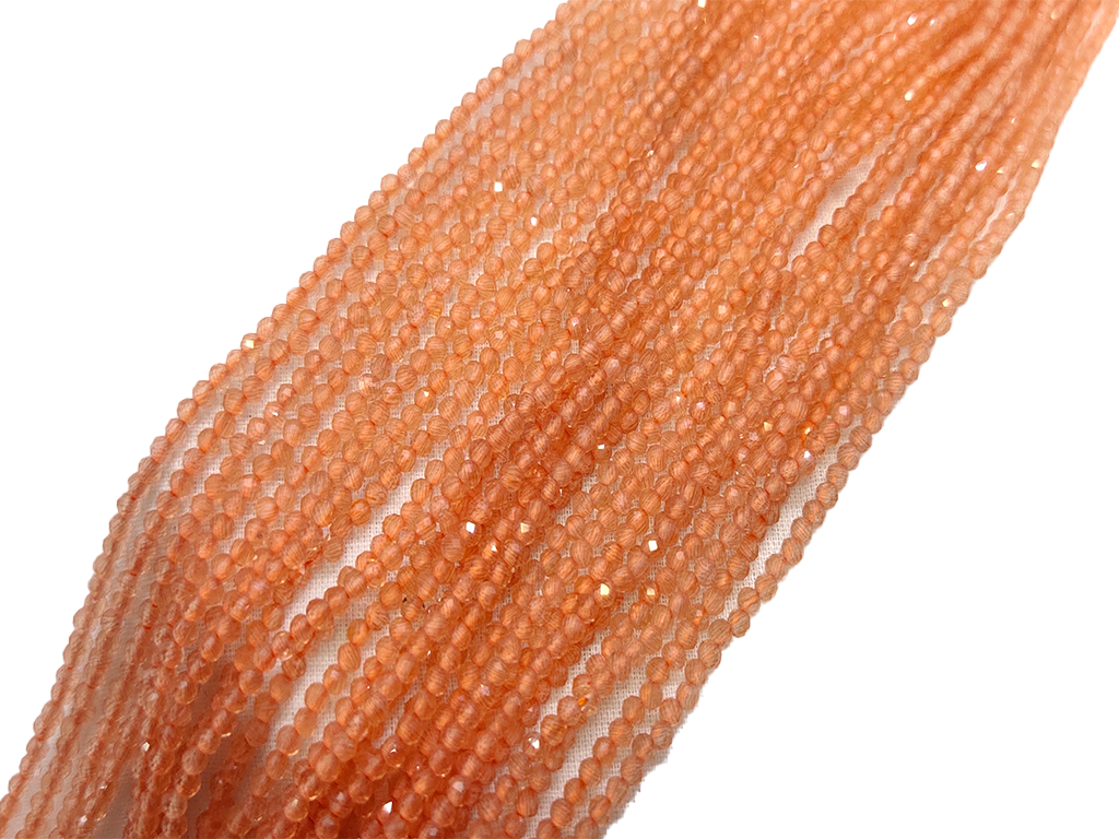 Orange Transparent Spherical Crystal Beads (Wholesale)
