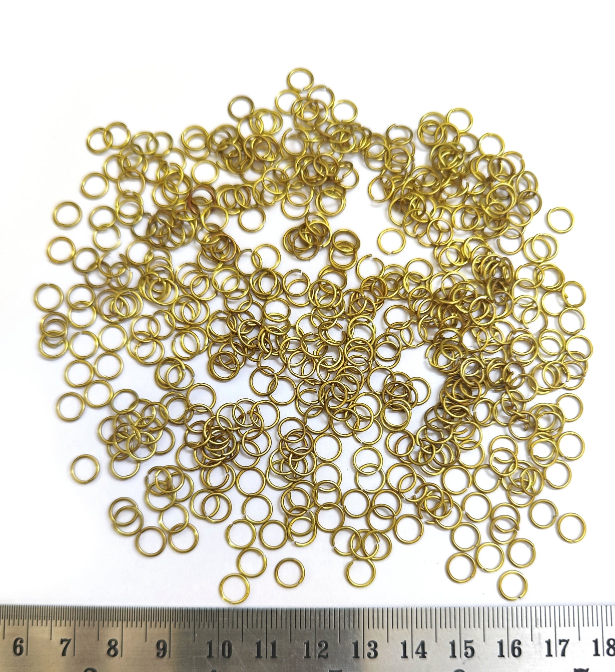 Antique Golden Tarnish Resistant 6 mm Jump Rings Brass